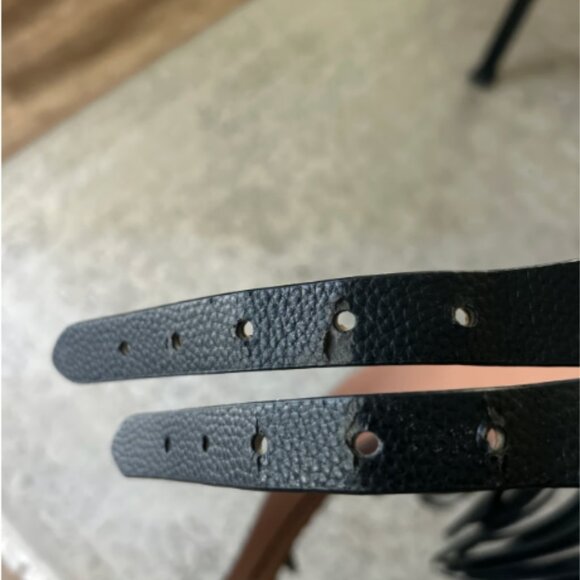 NEW with Tags Festival BCBG MaxAzria Black Fringe Belt S $98 - Picture 10 of 10